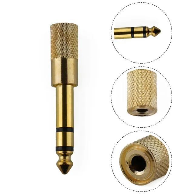 SMALL To BIG Headphone Adapters Converters Plugs 3.5mm To 6.35mm  Audio GOLD
