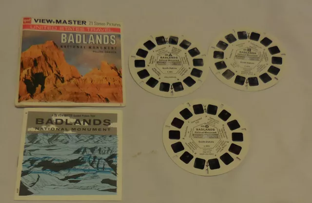 3 reels,Badlands National Monument South Dakota View-Master Packet A 4891 - 3