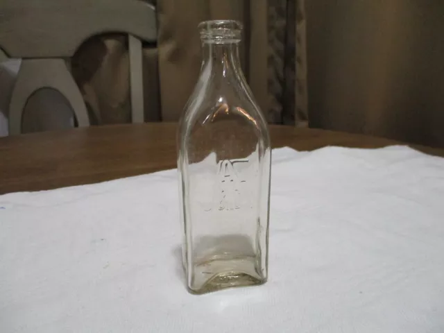 JAF & Co Coffee Extract Clear Glass Bottle Antique 1895-1930