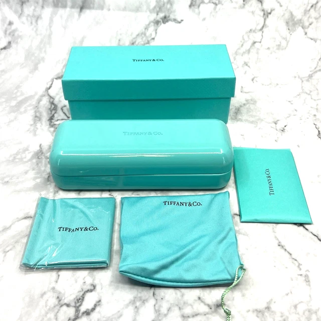 Tiffany & Co Hard Eyeglass Sunglass Case Cleaning Cloth Dust Sleeve Gift Box