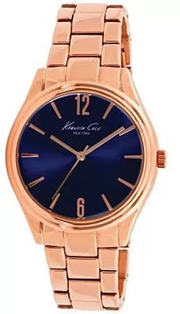 Kenneth Cole 10021764 New York Blue Dial Rose Gold Stainless Steel Women's Watch