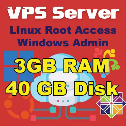 VPS Server Linux - 3GB RAM - 40 GB Storage - 1 Month