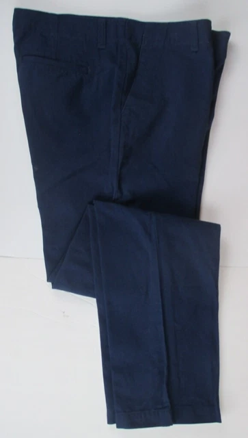 LANDS END Deep Sea Blue Iron Knee Cadet Pants Boys 16 Husky INSEAM 29" *NEW*