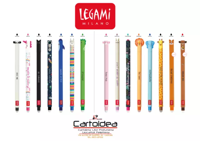LEGAMI - PENNE Gel - Penna Cancellabile - Refill Blu - Bambini-Scuola -  Squalo EUR 1,60 - PicClick IT