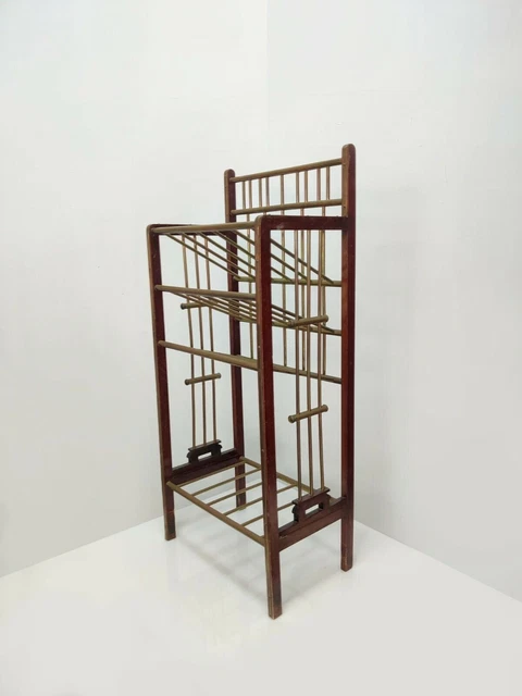 Art-Deco-Zeitungsständer von Ernst Rockhausen aus Holz und Messing, 1920er...