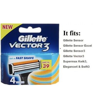 Cartucho de recarga de cuchillas de repuesto Gillette Vector3 - afeitadora sensor 3 4 piezas