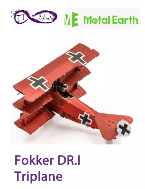Metall Erde Fokker DRI Dreidecker Faszinationen 3D Blechmodell zum Selbermachen Kit MMS210 2