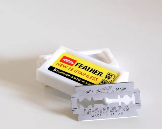 10 Feather Shaving Razor  Blades  Stainless Double Edge Original Made in Japan