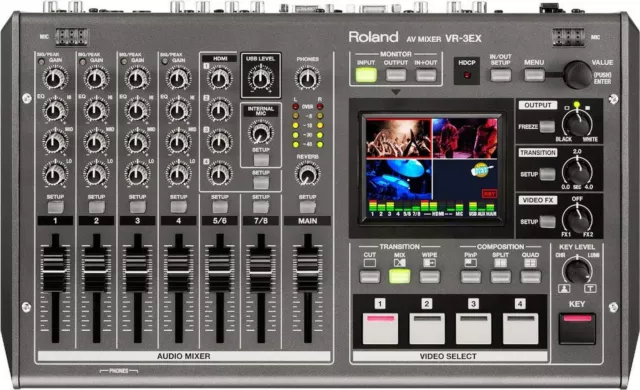 Roland VR-3EX All-in-one AV Mixer with Built-in USB Port for Web Streaming an...