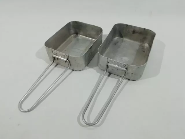Genuine British Army Mess Cook Tin Set (x2) Camping Festival Hiking Survival