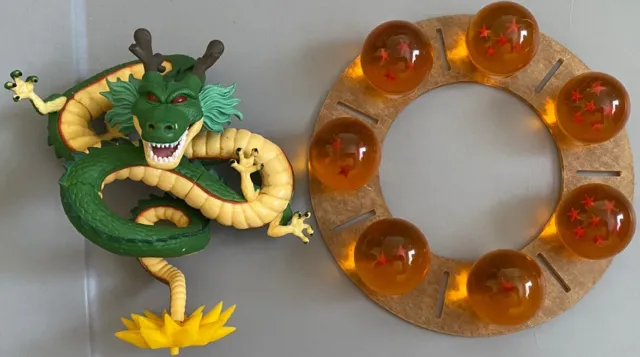 Dragon Ball Z Shenron Green Dragon w/ All 7 Stars Crystal Balls