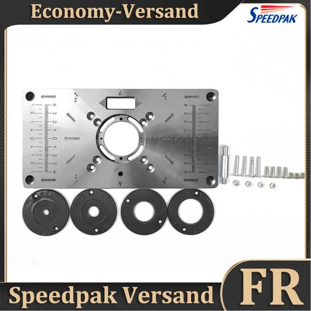 Router Table Insert Plate Woodworking Trimming Machine Flip Board Set with Rings