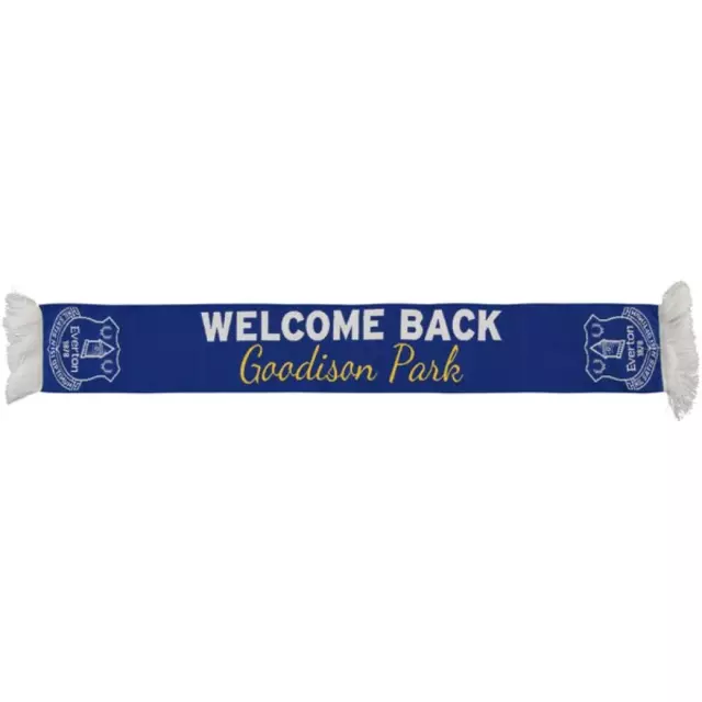 Everton Football Club Scarf (Size Adult) Welcom Back Wordmark Scarf - New