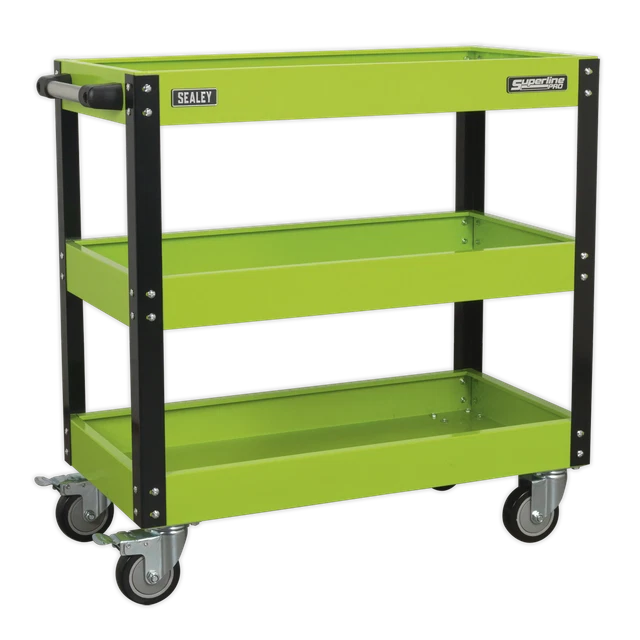 Officina Trolley 3-Level Resistente - Alta Visibilità Verde - Sealey CX110HV