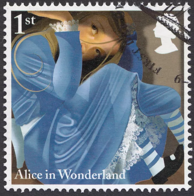 Alice in Wonderland -In White Rabbit's House illustrated on 2015 fine used stamp