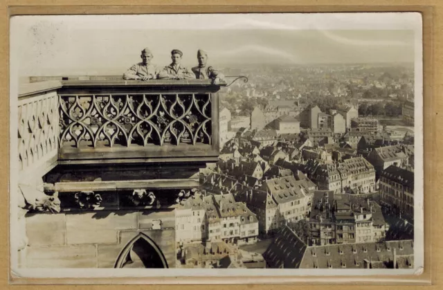 Vintage Photo Card RPPC Military High Cathedral Strasbourg m112