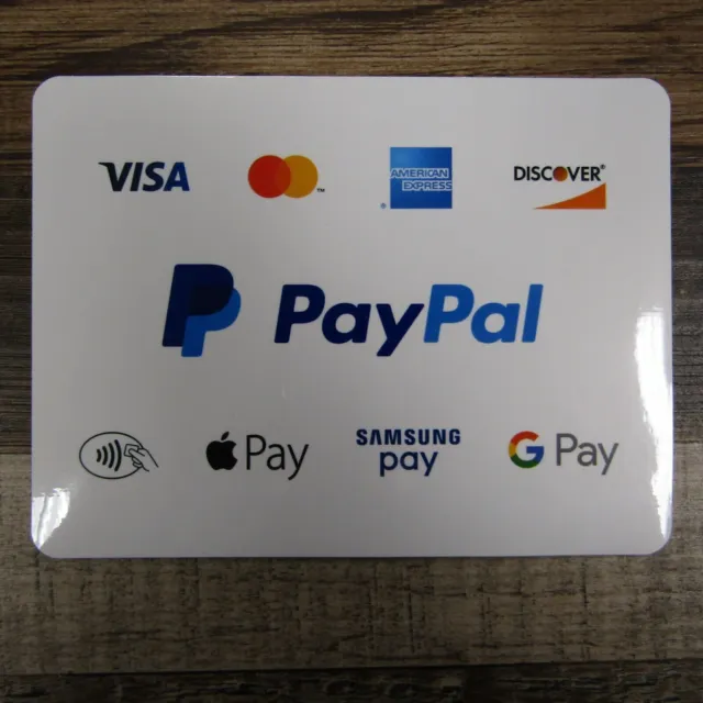 Paypal Window Sticker Door Credit Cards Here Apple Google Samsung Pay Visa 4x5