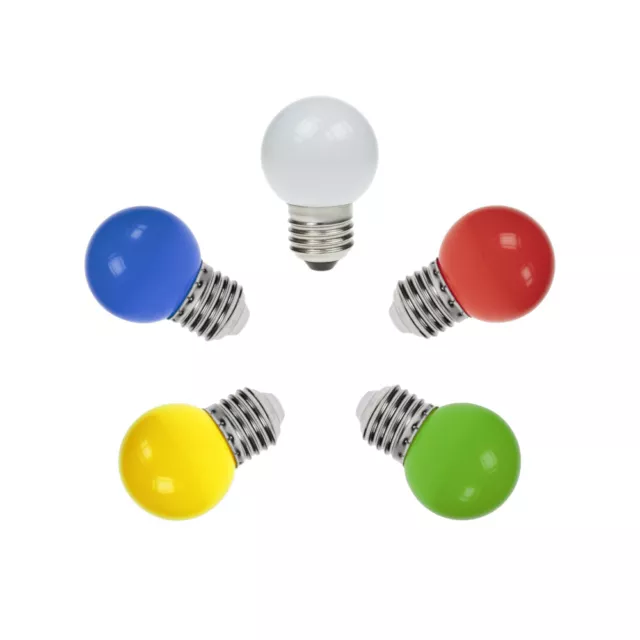 10 x Prolite 1W E27 ES Coloured/White LED Festoon Shatterproof Spare Lamp/Bulb