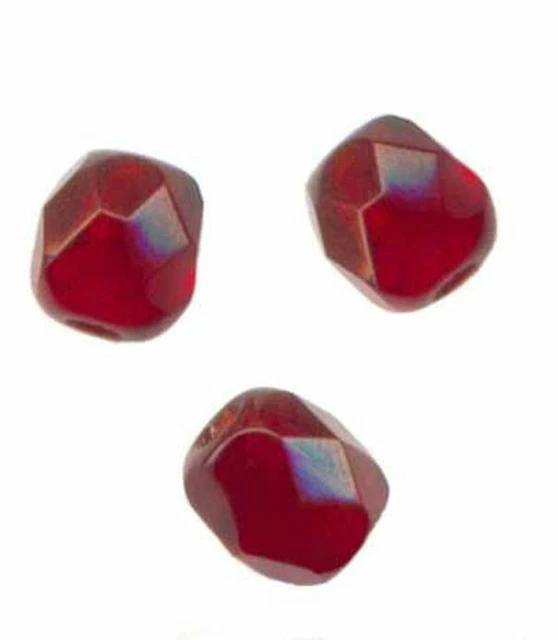 25 PERLES FACETTES DE BOHEME  6 mm SIAM  port gratuit