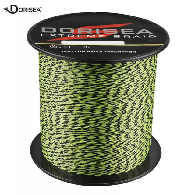 Power Braid Dorisea 100m~2000m Fluorescent Green&Black Spot Braided Fishing Line