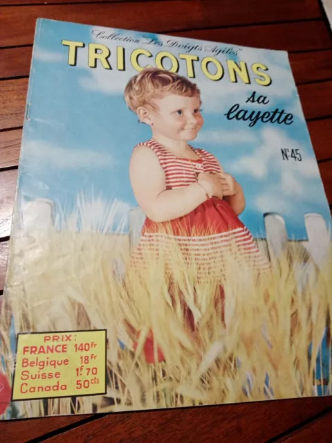 Rare TRICOTONS SA LAYETTE N°45 revue vintage-1959-collection les doigts agiles!