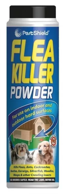 PestShield Flea Killer Powder Crawling Insect Killer Indoor & Outdoor 200g Each