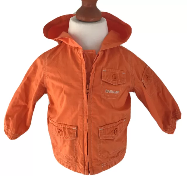 Baby GAP Jacke Kapuze 6-12 Mon Orange 68/74 *V Infant Baumwolle Sommer