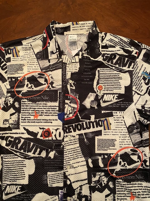 New Mens Nike Dri-Fit Golf Polo Short Sleeve T-Shirt Sz L White Black Rare Vtg