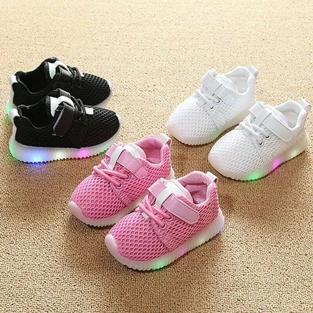 Baby Boys Girls Kids Shoes Toddler Light Up Luminous Trainers LED Flash Sneakers