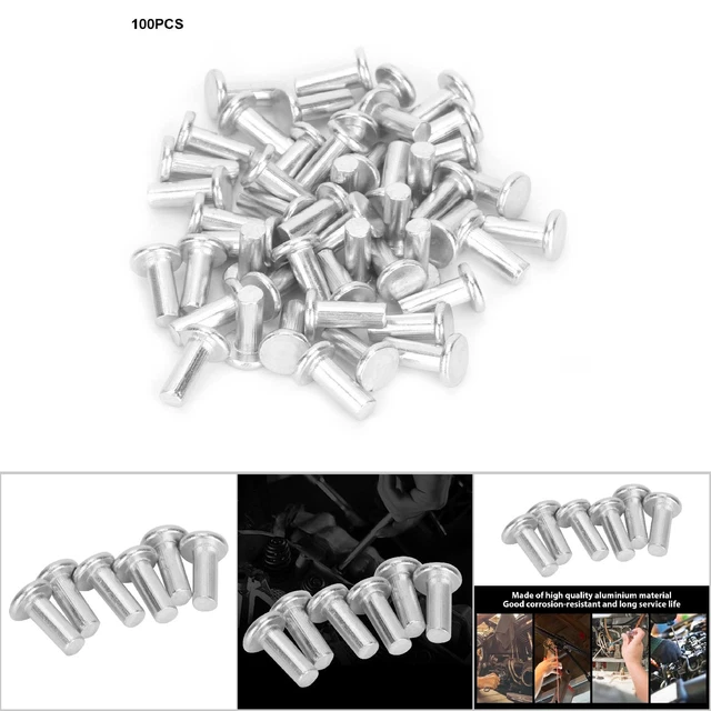 (M4*12) 100pz GB867 M4 Rivetti Testa Piatta Alluminio Solido Multi-Dimensioni Rivetto M2.5