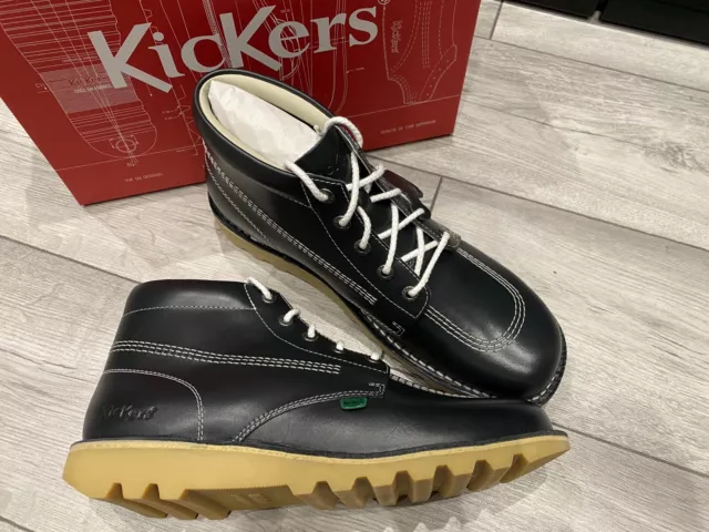 Kickers Kick Hi Core Natural Leather Boots, Navy, Men’s UK Size 10.5 (EU 45)