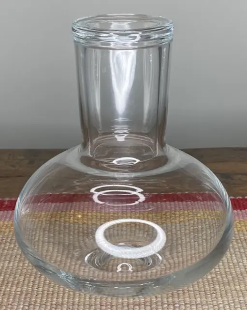 Nambe Elegant Glass Bedside Water Carafe and Glass Tumble Up Tumbler Set