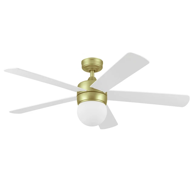 52brass modern ceiling fan with 5 blades lighting kit remote and reverse airflow