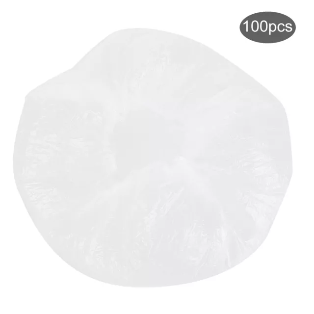 100x Einweg-Duschhaube Streifen Wasserdicht Transparent Hair Cover SGH