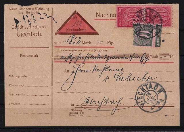 G675) Dt Reich Karte mit Dienstmarke Nr. D 74 (2) + D 68 a VERZÄHNT VERZÄHNUNG !