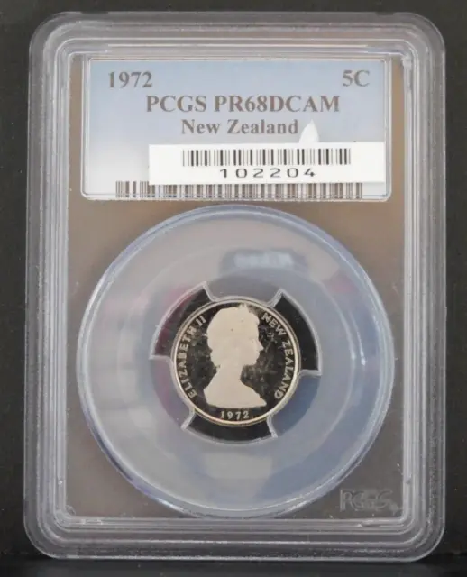 1972 PCGS PR68DCAM New Zealand 5c