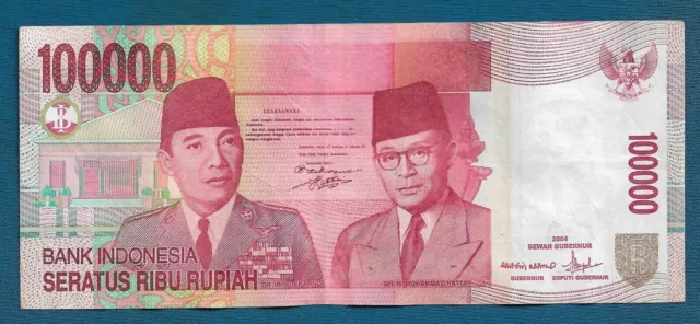 Indonesia banknotes 100000 Rupiah 2004. Bank Indonesia, Seratus RIBU RUPIAH !