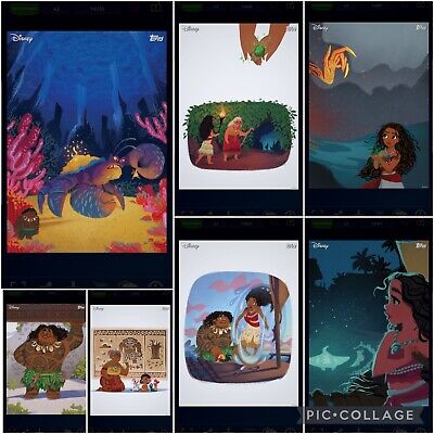 Topps Disney Collect Digital 7 Card Illustrated Adventures Moana S2 Insert Set