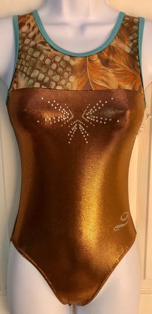 Dreamlight Gold Adult X-Small Feline Foil Print Gymnasts Dance Tank Leotard Axs Dreamlight Gold Adult X-Small Feline Foil Print Gymnasts Dance Tank Leotard Axs