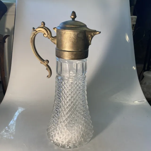 Eales 1779 Italy Silverplate Claret Wine Water Pitcher Diamond Point Ice Chiller