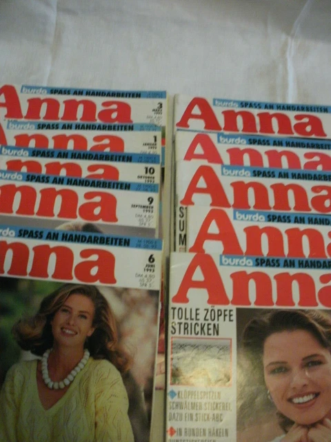 Burda Anna Handarbeiten 93 Jan / März/OKT /SEP /JUN /NOV/ MA I/Apr / Aug / Juli