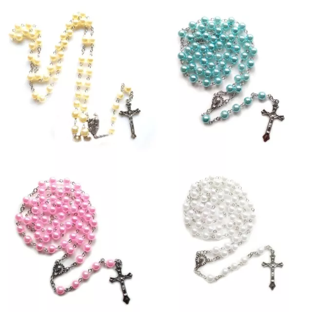 Crucifix Rosary Necklace Bead for Pendant for Boys Girls Church Souv