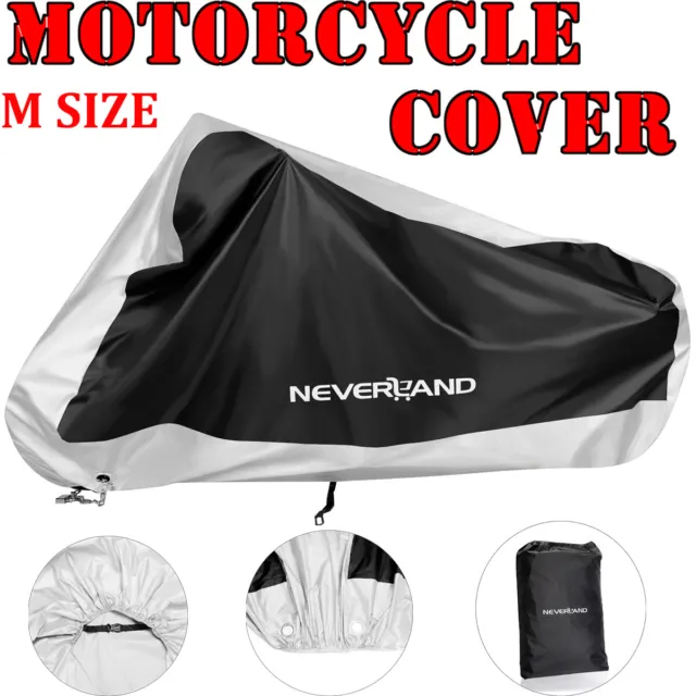 Medium Motorcycle Cover Bike Moped Waterproof Outdoor Rain Snow Sun UV Protector