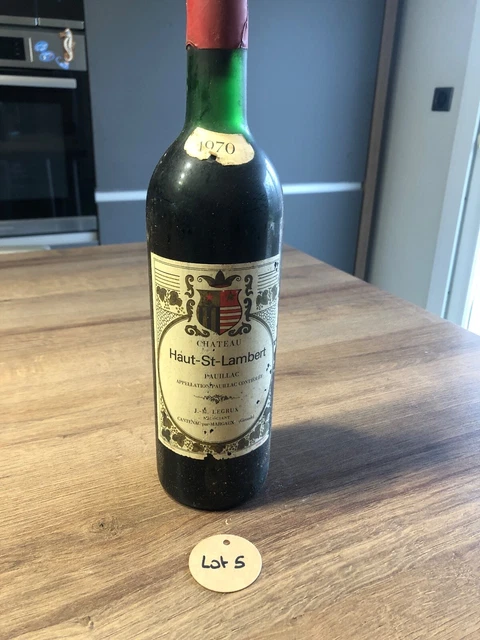 lot n°5- pauillac château haut saint-lambert  rouge 1970 - bordeaux 