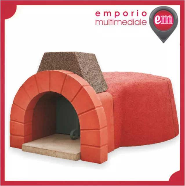 FORNO A LEGNA REFRATTARIO PREFABBRICATO MOD. 90 cm PER PIZZA PANE DOLCI COMPLETO