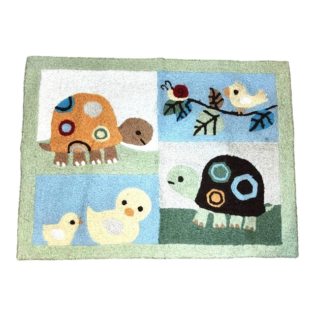 Carter's Laguna Retired Discontinued Baby Rug Decor 39"x29" Turtle Duck Birds