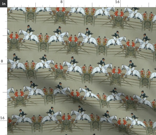 Fair Hunter Equestrian Horse Pony Spoonflower Fabric by the Yard