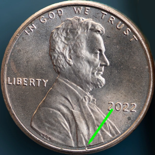 2022 Lincoln Shield Cent w/ Small CUD & Die Crack / Error Penny