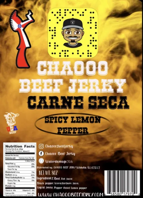 Beef jerky Carne Seca Spicy Lemon Pepper