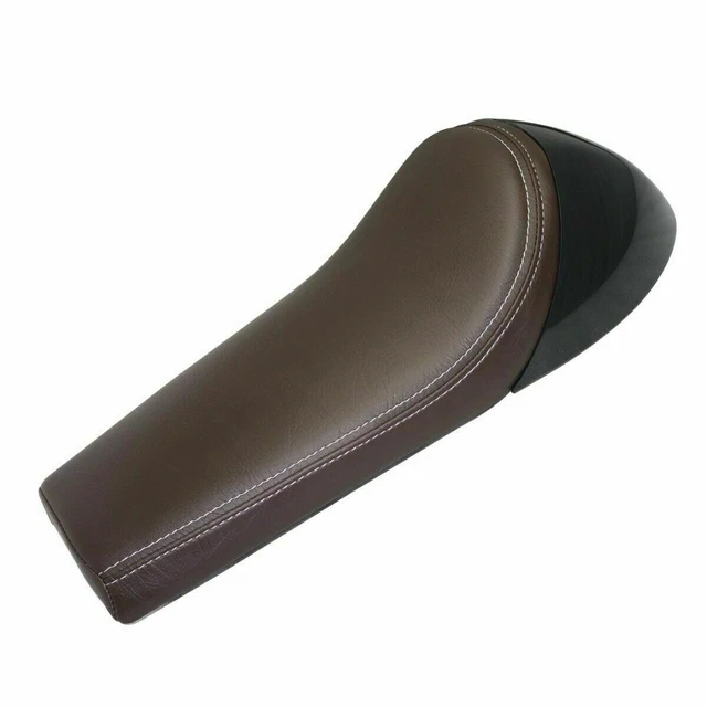 Marrone Singolo Sedile Con Nero Cappuccio Per Reale Enfield Gt Continental 535cc